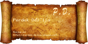 Perdek Délia névjegykártya